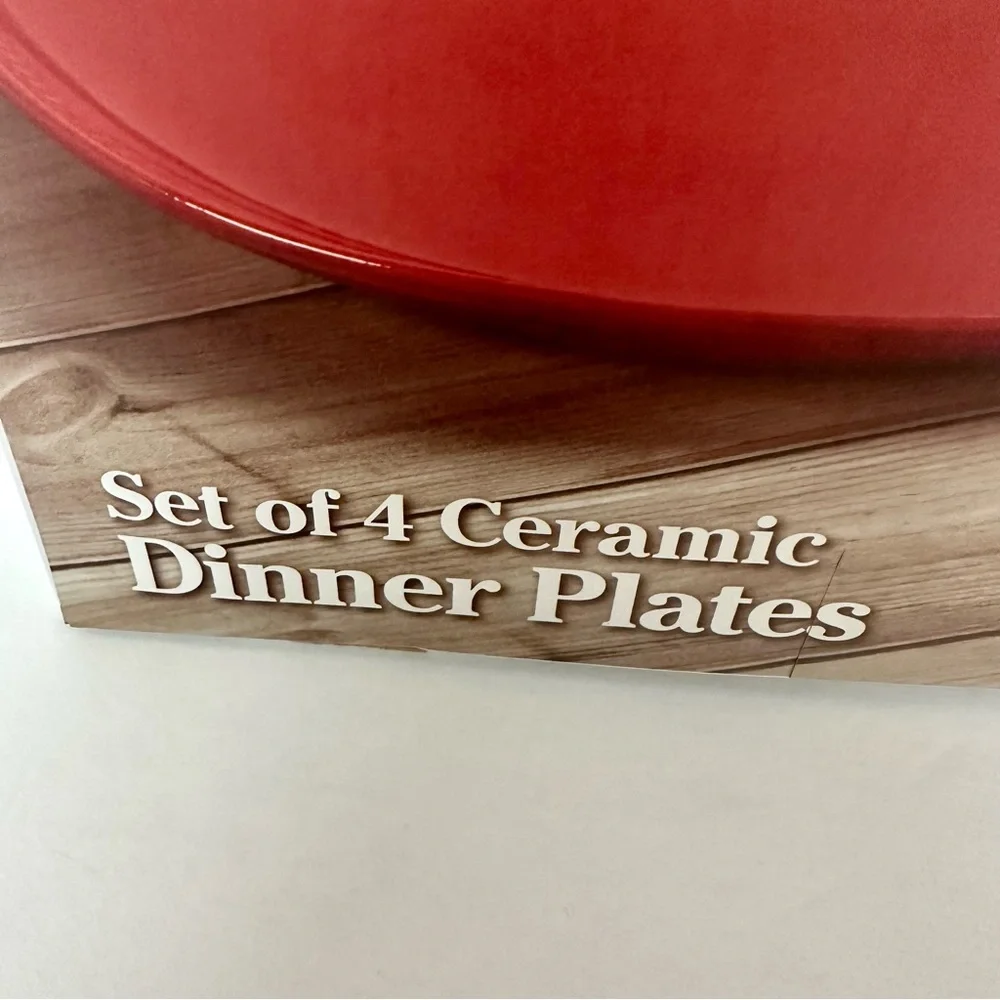 Dolly Parton Iconic Ceramic Dinner Plates Red 11” Round Coupe Set 4 New In Box